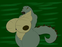 angrypotato96 anthro big_breasts breasts crocodile crocodilian female huge_breasts makeup nipples nude olivia_may pussy reptile scalie solo thick_thighs voluptuous