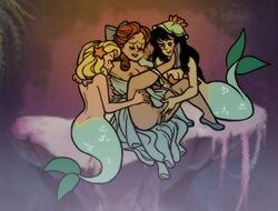 arika_(peter_pan) bow clothing disney dress fingering mermaid nipples penelope_(peter_pan) peter_pan peter_pan_(disney) pussy wendy_darling yuri