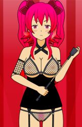 annoyed_expression annoyed_face bdsm_gear bdsm_outfit bdsm_suit bondage female femdom ishikawa_mina_(mastersalive) kisekae mastersalive_(artist) nipples whip