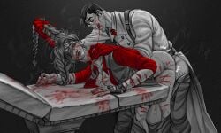 1boy 1girl1boy 1girls ambiguous_penetration ass bandaid blood blood_stain boalizard braided_hair braided_twintails breasts breasts_out clothed clothed_sex distressed fan_character femsniper fucked_from_behind fucked_senseless glasses gore guro hat maledom medic_(team_fortress_2) monochrome nipples nonconsensual operating_table pulling_hair raped raped_girl red_gloves rule_63 saliva saliva_on_mouth saliva_string scars scars_all_over sliced sniper_(team_fortress_2) straight struggling table tagme team_fortress_2 tf2 thread torture tortured twitching vaginal_penetration valve