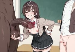 1girls 2boys ai_generated cuckold cum dark-skinned_male female flat_chest interracial large_penis light-skinned_male looking_at_viewer male netorare nipple_slip ntr penis penis_size_comparison penis_size_difference school_uniform self_upload size_comparison size_difference small_penis small_penis_humiliation smile smug suou_yuki tagme tiny_penis tits_out tokidoki_bosotto_russian_de_dereru_tonari_no_alya-san women