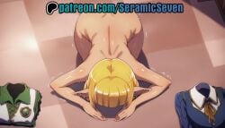 1boy 1femboy 2d ai ai_generated anime anime_style blonde_hair blonde_hair blonde_hair_femboy bowing bowing_before_viewer bowing_down completely_naked completely_naked_male completely_nude completely_nude_femboy completely_nude_male dark-skinned_male dogeza elf elf_ears elf_femboy femboy femboy_only male mare_bello_fiore naked nude overlord_(maruyama) presenting removed_clothing seramic_seven short_hair solo solo_femboy solo_focus submissive submissive_femboy trembling