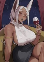1girls big_breasts blush blush blushing_at_viewer boku_no_hero_academia breasts curvaceous curvy curvy_female dark-skinned_female dark_skin female female_focus female_only gud0c hi_res highres huge_breasts large_breasts long_hair looking_at_viewer miruko my_hero_academia rumi_usagiyama sideboob slim_waist solo solo_female solo_focus thick_thighs thighs wide_hips
