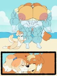 abs australian_cattle_dog balls beach big_ass big_nipples big_pecs bluey_(series) female frisky_(bluey) hyper_muscles koigle male male/female male_lactation naked penis pussy radley_heeler sexy taller_male
