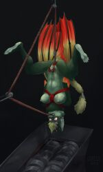 absurd_res anthro bat bat_wings blood bodily_fluids bondage bondage bonded bound breasts clitoris crying female genitals gore hi_res lil_beetle machine mammal meat_grinder membrane_(anatomy) membranous_wings nipples pussy rope shredder_(machine) snuff solo solo_focus tears wings