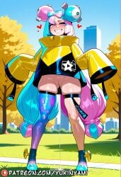 1girls ai ai_generated bedroom_eyes breasts clothing eyes female female_only generated heart huge_breasts iono_(pokemon) patreon patreon_username pokemon pokemon_sv pussy_lips sexy slender wet yukinyami
