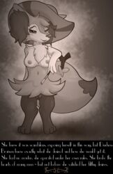 braixen breasts cigarette dunewulff hat monochrome nintendo pokémon_(species) pokemon pokemon_(species) pussy sepia text video_games