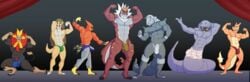 aggron anthro arbok bulge charizard clothing flaccid flexing intimatewolf male male_only nintendo penis pokémon_(species) pokemon pokemon_(species) pyroar sandslash talonflame tyrantrum underwear video_games