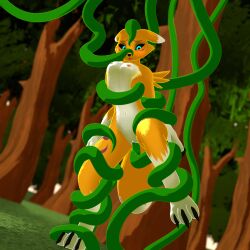 1:1 anthro bandai_namco blush bound digimon duo female hi_res huge_filesize penetration plant_tentacles renamon renamon_(kespr) restrained sex smexyneko tentacle tentacle_in_pussy tentacle_penetration tentacle_sex vaginal_penetration vine_bondage wet