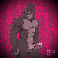 1:1 2019 abs anthro ape big_daddy_(sing) biped black_body black_fingernails black_fur black_nails bodily_fluids closed_eyes colored_nails cum cum_drip digital_media_(artwork) dripping fabfelipe fingernails fist fur genital_fluids genitals gorilla grey_body hand_on_own_penis hand_on_penis haplorhine hi_res illumination_entertainment male mammal muscular muscular_anthro muscular_male nails navel nipples nude_anthro nude_male penis portrait primate sing_(movie) smile solo three-quarter_portrait