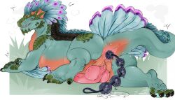anal anal_fluids anal_sex anus ass black_claws blue_body blue_fur bodily_fluids buttplug buttplug_in_ass buttplug_insertion claws dragon erection feral fur genitals green_pawpads hi_res knot male mirage_(wreckritix) mythological_creature mythological_scalie mythology object_in_ass pawpads penetration penis pink_anus pink_knot pink_penis plug_(sex_toy) plug_insertion presenting presenting_anus rock_drake rrraaffh scalie sex_toy sex_toy_in_ass sex_toy_insertion solo