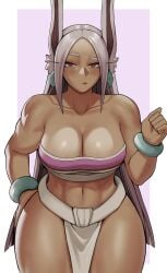 1girls athletic athletic_female big_breasts blush blushing_at_viewer boku_no_hero_academia breasts chel_(cosplay) cosplay curvaceous curvy curvy_female dark-skinned_female dark_skin female female_focus female_only gud0c hi_res highres huge_breasts large_breasts long_hair looking_at_viewer miruko my_hero_academia rumi_usagiyama solo solo_female solo_focus thick_thighs thighs wide_hips