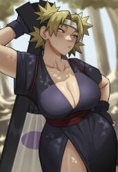 1girls big_breasts blush blush breasts curvaceous curvy curvy_female female female_focus female_only gud0c hi_res highres huge_breasts large_breasts light-skinned_female light_skin naruto naruto_(series) naruto_shippuden solo solo_female solo_focus temari thick_thighs thighs wide_hips