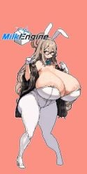 1:2 1girls akane_(blue_archive) akane_(bunny)_(blue_archive) animated areola_slip artist_name blue_archive breasts cleaning_&_clearing_(blue_archive) female gif gigantic_breasts knees_together_feet_apart kyosuke_fujiwara logo milk_engine millennium_science_school_student official_alternate_costume pixel_animation pixel_art shaking_breasts thick_thighs vertical_video wide_hips