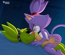 absurd_res afrosoricid ass big_breasts blaze_the_cat blue_eyes blush breasts butt_grab byghosteduard duo ear_piercing felid female female/female fur green_body green_fur green_hair hair hand_on_butt hi_res idw_publishing inside mammal multicolored_body multicolored_fur night piercing purple_body purple_fur purple_hair sega sonic_(series) sonic_the_hedgehog_(comics) sonic_the_hedgehog_(idw) sonic_the_hedgehog_(series) surge_the_tenrec tail tenrec two_tone_body two_tone_fur yellow_eyes yuri