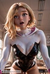 ai_generated blonde_hair breasts female gwen_stacy marvel marvel_comics medium_breasts naughtygirlsai short_hair skinny