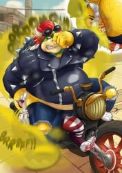 2boys 2d 2d_artwork ass belly belly_bulge belly_peeking_out big_ass big_butt bigger_male biker_clothes bowser butt clothes dilf eyewear facesitting fart fart_cloud fart_fetish farting farting_in_face fat_ass fully_clothed furry goggles goggles_on_head hairy_ass holding_head jeans laught468 leather leather_jacket male male_fart male_only mario_(series) motorcycle nintendo obese obese_male onomatopoeia overweight overweight_male pants_pulled_down pinching_nose pinned_down ripped_jeans scalie sitting_on_another sitting_on_face size_difference small_sub_big_dom spikes squirming swamp_ass sweat sweatdrop sweating sweaty_ass sweaty_butt tummy vehicle yellow_fart yellow_fart_cloud