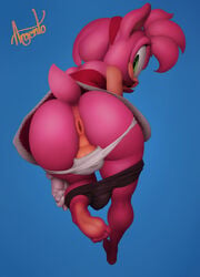 1futa 2017 5_toes amy_rose anthro anus argento ass balls barefoot bent_over big_butt bike_shorts blue_background clothed clothing dress eyelashes feet female fur furry futanari gloves green_eyes hairband hedgehog intersex looking_at_viewer looking_back mammal neozoa open_mouth panties pink_fur shorts simple_background soles solo solo_futa sonic_(series) tight_clothing toes underwear undressing upskirt