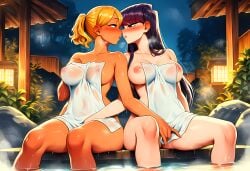 2girls 4k ai_generated big_breasts black_hair blonde_female blonde_hair blush blushing_female blushing_profusely breasts breath chocolate_and_vanilla cleavage deep_cleavage dripping female female_only finger_fuck fingering fingering_partner fingering_pussy gyaru gyaru_gal hand_between_legs hot_spring image_set kissing komi-san_wa_komyushou_desu komi_shouko light-skinned_female light_skin long_hair looking_at_another manbagi_rumiko mutual_masturbation mutual_yuri narrow_waist nipples onsen ponytail pussy pussy_fingering sauna self_upload sitting sitting_down steam steaming_body sweatdrop sweating sweaty sweaty_body sweaty_breasts sweaty_butt tan-skinned_female tan_skin thick_thighs thighs towel towel_only wide_hips yeetyboi5000 yuri