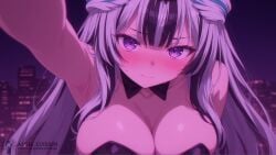 1girls 2025 aegis_elysium ai-generated ai_art ai_generated animal_ears big_breasts black_bra black_hair blush blushing_at_viewer breasts bunny_ears bunnygirl bunnygirl_outfit bunnysuit city city_background cityscape cleavage cloud clouds dress female female_focus fire_emblem fire_emblem_engage gem gloves hair_ornament headpiece hi_res high_quality high_res high_resolution highres hug huge_breasts hugging indoors jewelry large_breasts long_hair looking_at_viewer multicolored_eyes multicolored_hair navel nervous night night_sky nintendo open_shirt pov purple_eyes ribbon room shirt shy solo solo_focus standing thick thick_breasts thick_thighs thighhighs thighs tiara undressing very_long_hair veyle_(fire_emblem) wall wall_(structure) watermark white_hair