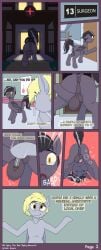 absurd_res alonio anesthetic animal_genitalia animal_penis balls bat_pony cock_and_balls_torture comic derpy_hooves dialogue duo english_text equid equine equine_genitalia equine_penis feral friendship_is_magic genital_torture genitals hasbro hi_res hospital inspection male malpractice mammal medical_examination medical_malpractice my_little_pony mythological_creature mythological_equine mythology pegasus penis swollen syringe text wings