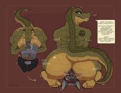 2025 alligator alligatorid anna-maria_(bigtiddyfox) anthro anthro_on_anthro anthro_penetrated anthro_penetrating anthro_penetrating_anthro asphyxiation ass back_tattoo big_breasts big_butt bigtiddyfox black_body black_fur bodily_fluids bondage bondage bound breasts breath_play brown_hair canid canine canis crocodilian dialogue directional_arrow duo english_text facesitting fellatio female female_penetrated fur genitals green_body grey_body grey_fur hair hi_res huge_butt keenan_(buntomo) kneeling legs_tied looking_back male male/female male_penetrating male_penetrating_female mammal multicolored_body multicolored_fur nude nude_anthro nude_female nude_male oral pawpads penetration penile penis penis_in_mouth red_eyes reptile restraints rope rope_bondage scalie sex sitting_on_another speech_bubble sweat sweaty_butt tape tape_bondage tattoo text tongue_around_penis two_tone_body two_tone_fur wolf yellow_body yellow_sclera