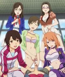 1boy 5girls areola_slip areolae brown_eyes censored glasses harem honda_miwako imminent_sex incest kurumada_gou kurumada_kumiko lipstick long_hair makeup microphone mosaic_censoring mother mother_and_son multiple_girls munekata_arisa mushiro_(nijie728995) one_eye_closed orange_hair panties pants_pull panty_pull penis pink_panties pov purple_eyes pussy red-framed_eyewear sasagawa_yuri semi-rimless_glasses shinmon_megumi short_hair skirt skirt_lift spread_pussy strapless tomica_hyper_rescue_drive_head:_kidou_kyuukyuu_keisatsu tubetop under-rim_glasses underwear white-framed_eyewear