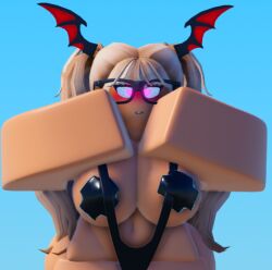 1girls 3d barely_clothed blush female looking_at_viewer roblox robloxian tagme tankorr34