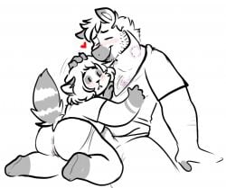 2022 4_fingers anthro anus ass bent_arm bent_legs big_butt bite_mark black_eyes blush body_hair bottomwear bulge cheek_bulge chest_hair choco_raq closed_eyes clothed clothed_anthro clothed_female clothed_male clothing colty_(colty8) digital_drawing_(artwork) digital_media_(artwork) dot_eyes duo english_description equid equine eyelashes featureless_feet feet female female_anthro fingers flat_colors fur genitals grey_ear_tips grey_tail hair hand_on_chest hand_on_head heart_symbol horse interspecies larger_anthro larger_male light lighting male male/female male_anthro mammal markings medium_hair midriff panties panties_down pants partially_clothed procyonid raccoon ractoons shirt short_hair simple_background simple_eyes size_difference smaller_anthro smaller_female smile striped_markings striped_tail stripes stubble tail tail_markings topwear underwear underwear_down vulva white_background white_body white_bottomwear white_clothing white_fur white_panties white_pants white_shirt white_stripes white_topwear white_underwear