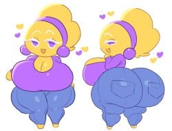 1girls ass big_ass big_breasts blonde_hair breasts busty chibi cleavage clothing emoji emoji_(race) fat_ass female female_only gluteal_fold huge_ass huge_breasts jeans large_ass large_breasts looking_at_viewer looking_back massive_ass massive_breasts motylek ms._bethany pants purple_eyes shirt shortstack solo thick_ass thick_thighs thunder_thighs wide_hips yellow_body