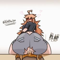 1boy 1boy1girl 1girls anal anal_sex artist_kaijin ass_bigger_than_head big_ass big_butt blonde_hair dangerous_forest fat_ass fat_butt fen_(kaaatie) fundamental_paper_education fundamental_paper_education_oc long_hair semen_in_anus