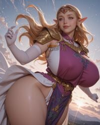 1female 1girls ai_generated big_breasts female kw0337 solo solo_female the_legend_of_zelda thick_thighs zelda