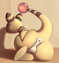 ampharos anojaa anus ass avoid_posting backsack balls big_butt feral fur furry furry_only hi_res male male_only nintendo pokémon_(species) pokemon pokemon_(species) presenting presenting_anus presenting_hindquarters raised_tail simple_background solo tail video_games