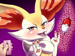 braixen furry gotobeido nintendo open_mouth pokémon_(species) pokemon pokemon_(species) red_eyes vibrator x-ray