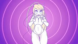 animated animated_gif anthro blonde_hair blush breasts cave_story curly_brace female female_robot hair heart heart-shaped_pupils hypnosis looking_pleasured machine masturbation mind_control pussy pussy_juice robot solo video_games zedrin