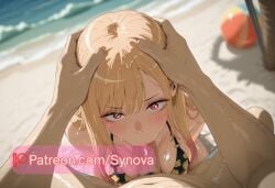 ai_generated beach big_ass big_breasts bikini kitagawa_marin ryuuziken01 sono_bisque_doll_wa_koi_wo_suru