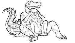 anthro breasts crocodile crocodilian duo female grope lagomorph male mammal penis predator/prey puppenstein pussy rabbit reptile scalie sex size_difference sketch straight tagme