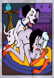 101_dalmatians bestiality cruella_de_vil disney disney_villains dog nipples pongo straight yaoinami zoophilia