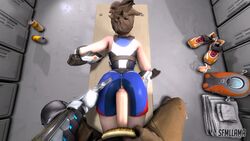 3d alternate_costume animated ass buttjob cole_cassidy erection female from_behind hotdogging no_sound overwatch penis pov sfmllama shorts source_filmmaker straight tracer track_and_field_tracer video