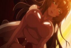 1boy animated areolae asatsuyu_sayoko belly bounce bouncing_breasts breasts brown_hair censored cowgirl_position female large_breasts long_hair natsuki_akito nipples penis sex solo_focus tsumamigui_(series) tsumamigui_3 vaginal_penetration