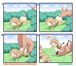 4koma anal anal_sex animal_humanoid antlers balls canine censored cervine comedy comic cum cum_in_ass cum_inside deer family femboy feral fork funny gay girly greenteaneko horn humanoid humor hungry knife male mammal mongirl_4koma nude penetration penis trap_(disambiguation) trick what wolf wolf_humanoid yaoi zoophilia