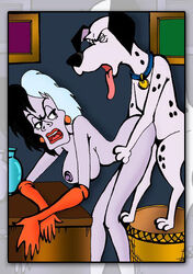 101_dalmatians bestiality cruella_de_vil disney disney_villains dog feral nipples pongo sex straight yaoinami zoophilia