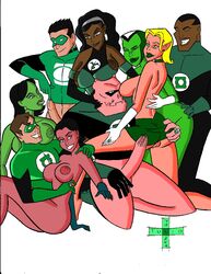 2004 2d arisia_rrab boodikka dark-skinned_female dark-skinned_male dark_skin dc_comics female female_focus green-skinned_female green_lantern green_lantern_(series) green_lantern_corps green_skin hal_jordan jade_(dc) jennifer-lynn_hayden john_stewart katma_tui kilowog kyle_rayner multiple_girls nude tulio vindicator_panchira