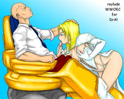 blonde_female blonde_hair breasts cum emma_frost fellatio gloves hair marvel nipples oral penis professor_xavier raylude straight_hair white_queen x-men