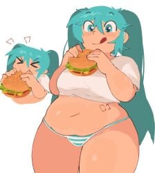 abstractpurple bbw burger chubby chubby_female eating eating_food hatsune_miku tagme