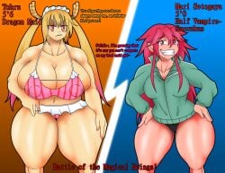 2girls braved13 hyper_breasts itadaki!_seieki miss_kobayashi's_dragon_maid setogaya_mari tohru_(dragon_maid)