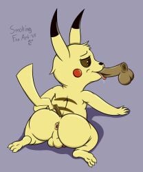 absurd_res anus ass balls bodily_fluids drooling duo fellatio feral generation_1_pokemon genitals hi_res male male/male nintendo oral penile pikachu pokemon pokemon_(species) saliva sex smokingfoxart spread_butt spreading