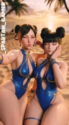 2girls 3d _spartan_gamer ai_generated big_ass big_breasts big_thighs breasts capcom chun-li chun-li_(street_fighter_6) crossover curvaceous curvy curvy_figure eve_(stellar_blade) female hips huge_ass huge_breasts huge_thighs large_ass large_breasts large_thighs light-skinned_female light_skin mature mature_female selfie slim_waist stellar_blade street_fighter street_fighter_6 the_spartan_gamer thick thick_hips thick_legs thick_thighs thighs voluptuous waist wide_hips wide_thighs