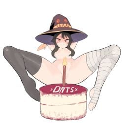 1girl 1girls akisas99 almost_naked almost_nude anime anime_character arm_behind_head arms_behind_head background black_legwear black_stockings black_thigh_highs black_thighhighs blank_background breasts breasts_apart brown-haired_female brown_hair cake closed_mouth_smile exposed fanart female_protagonist hand_behind_head hands_behind_head inframammary_fold inguinal_crease inguinal_ligament inner_thighs inviting inviting_to_fuck inviting_to_sex inviting_viewer kono_subarashii_sekai_ni_shukufuku_wo! konosuba legs_apart legs_spread legwear main_character manga_character megumin monotone_background mostly_nude naked naked_female naked_woman nearly_nude nude nude_female nudity one_color_background petite petite_body petite_breasts petite_female petite_girl petite_tits plain_background practically_nude protagonist ready_for_sex ready_to_fuck red-eyed_female red_eyes small_boobs small_breasts small_tits smile smiley_face smiling smiling_at_viewer solid_color_background spread_legs spreading_legs spreading_thighs stockings studio_deen thigh_highs thighhighs tiny_breasts tiny_tits topless topless_female white_background witch_hat