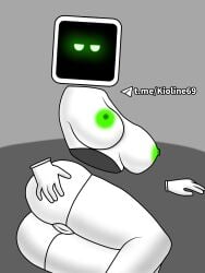 alternate_version_available big_ass big_breasts dreadshot green_nipples kioline robot robot_girl tv_head zenny_(dreadshot)